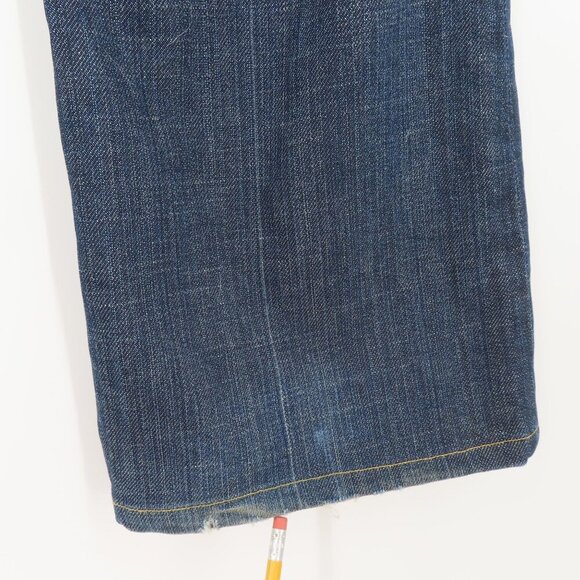 Bebe Womens 27 Gold Silver Thread Embroidered Dark Blue Denim Jeans Flare Y2K - Picture 8 of 13